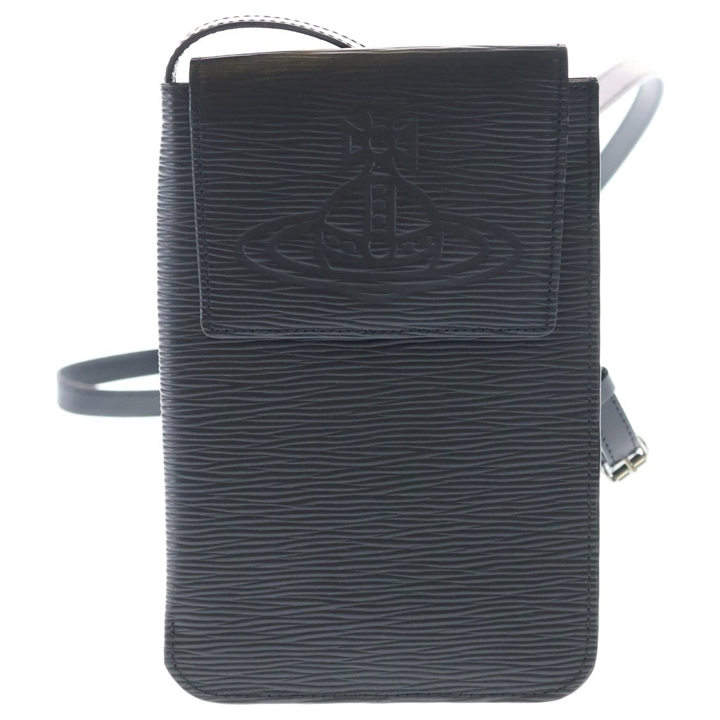 Vivienne Westwood(ヴィヴィアンウエストウッド) FLOW フロウ オーブ刻印 スマホショルダーポーチ ブラック VWK846