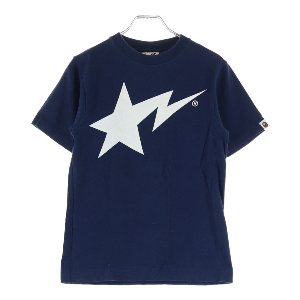 A BATHING APE(アベイシングエイプ) 90S-00S 初期タグ BAPE STAプリント クルーネック半袖Tシャツ カットソー レディース ネイビー