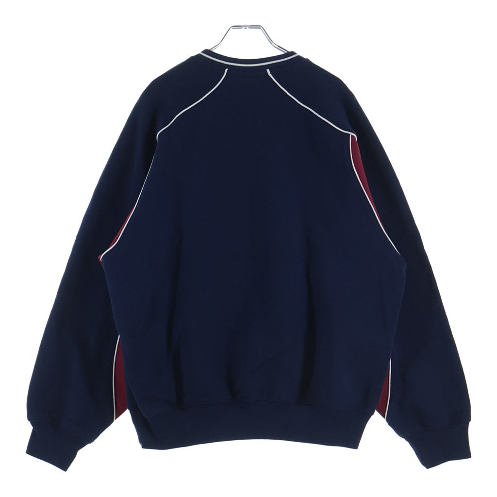 Palace Skateboards(パレススケートボーズ) 25AW PALACE 09 CREW フロントロゴワッペン刺繍 Vネックスウェットトレーナー ネイビー/レッド