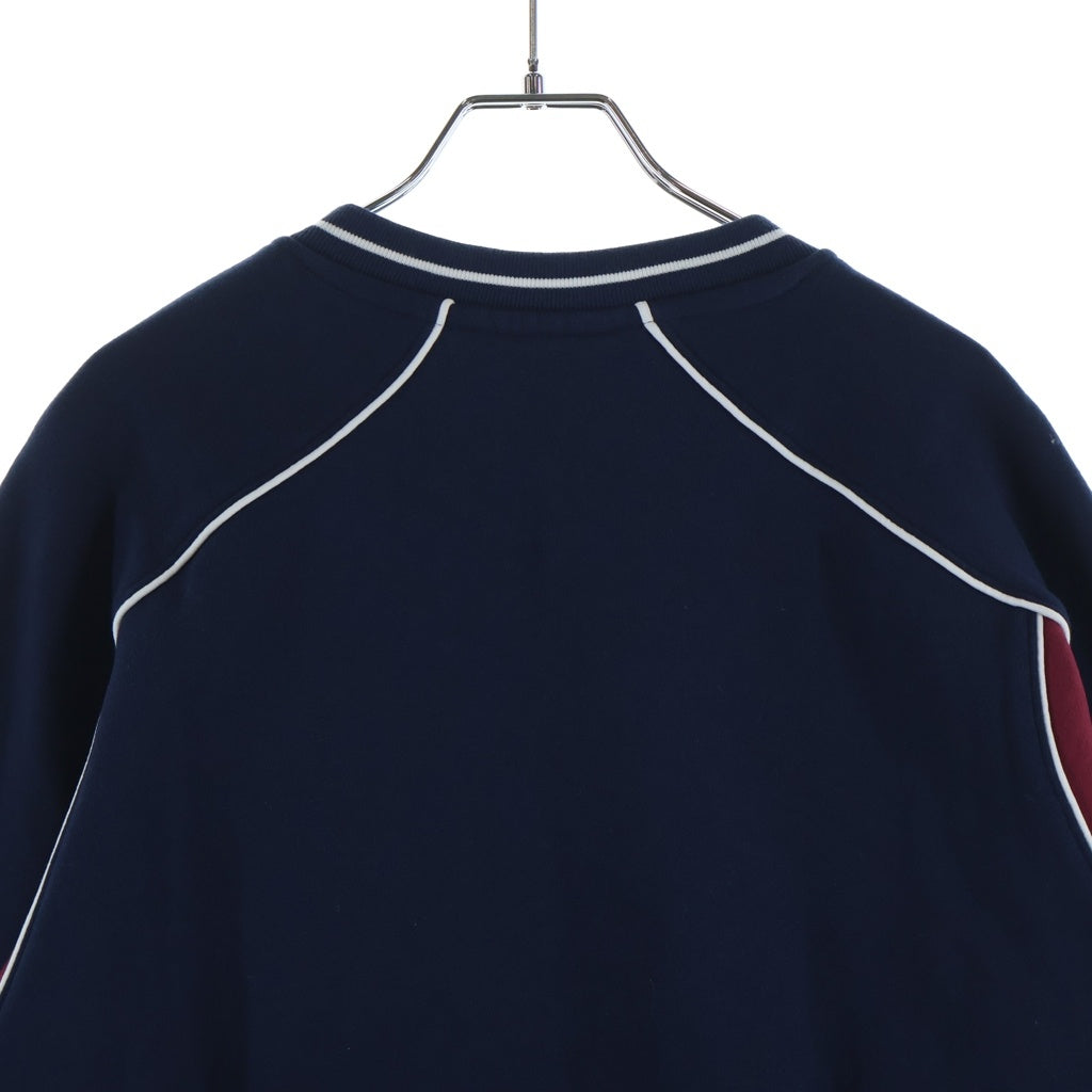 Palace Skateboards(パレススケートボーズ) 25AW PALACE 09 CREW フロントロゴワッペン刺繍 Vネックスウェットトレーナー ネイビー/レッド