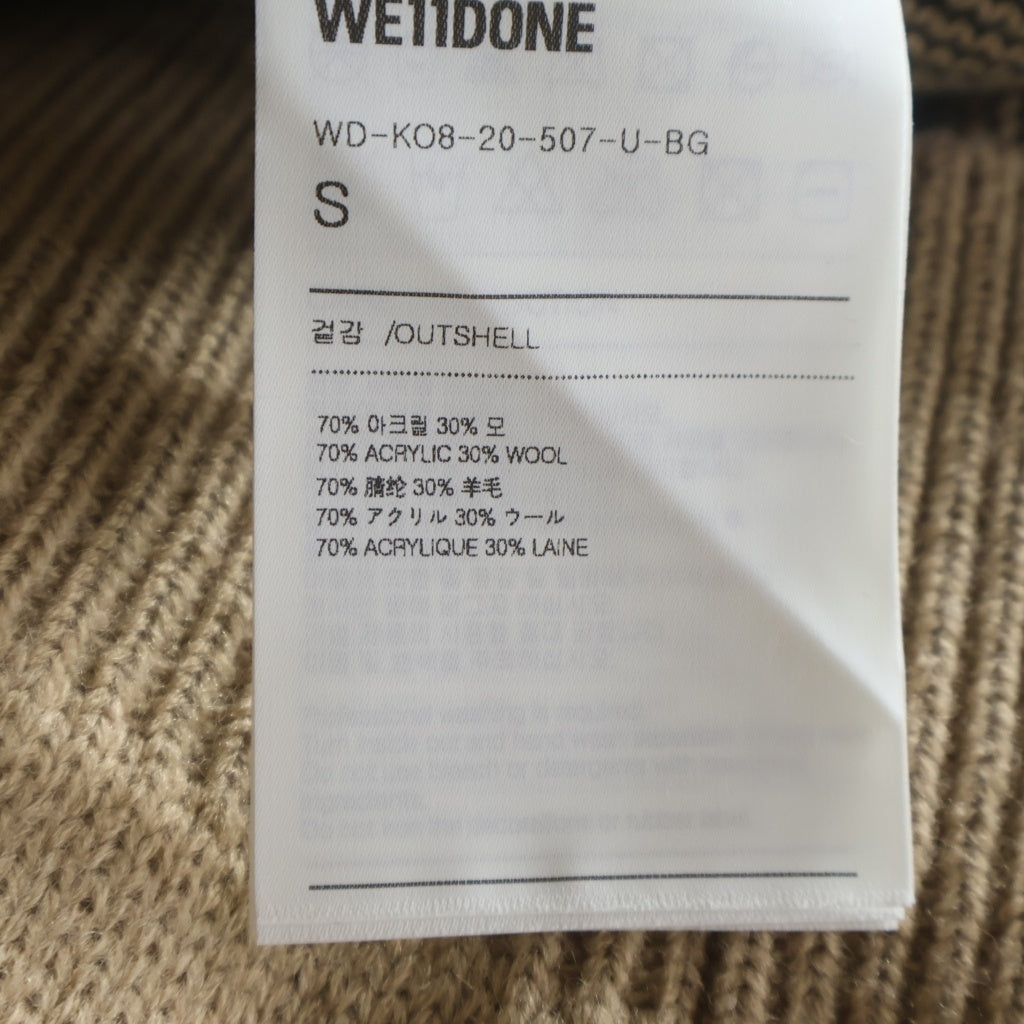 we11done(ウェルダン) ジャガード グラフィックロゴ クルーネックニットセーター ブラウン WD-KO8-20-507-U-BG