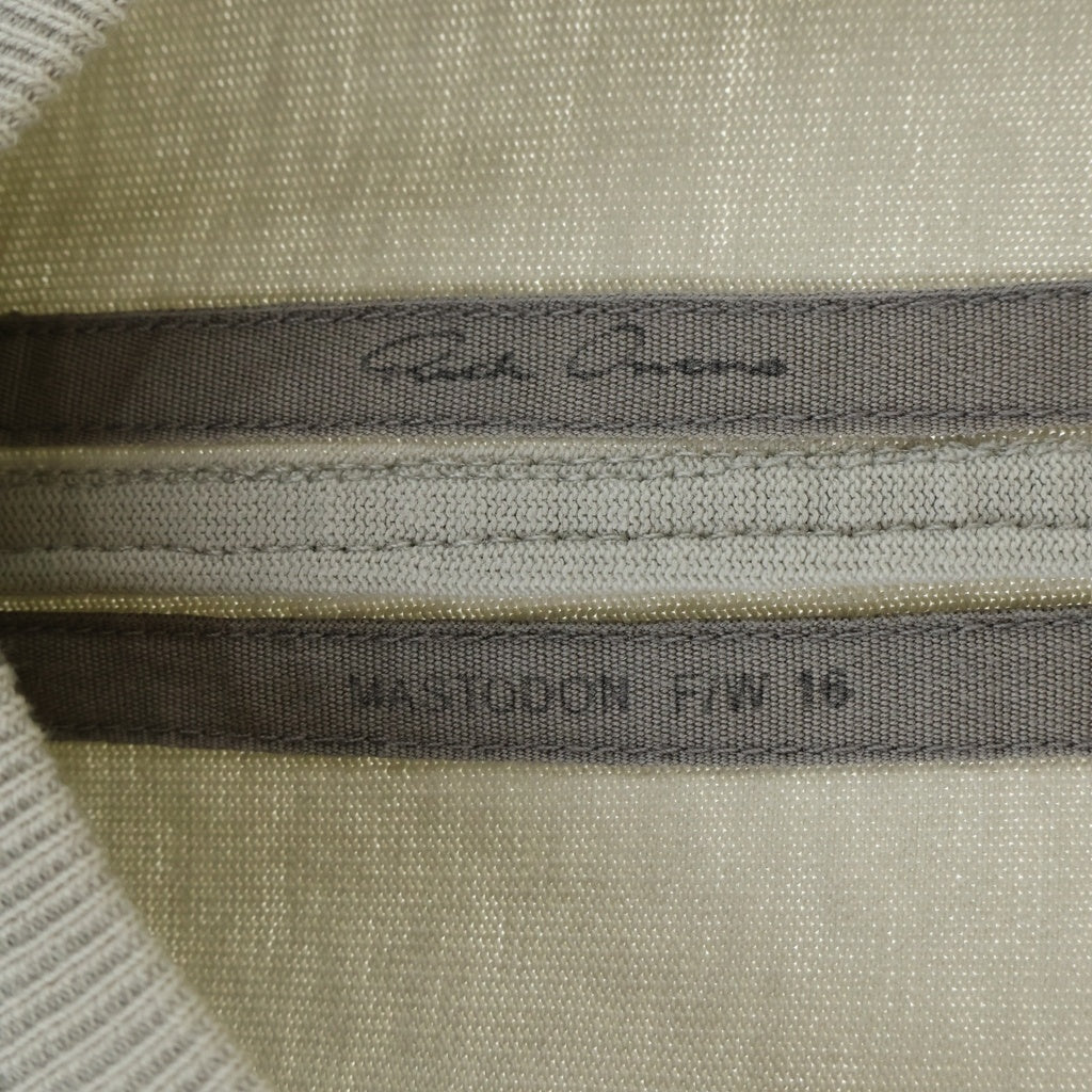 Rick Owens(リックオウエンス) 16AW MASTODON BASEBALL TEE マストドン ベースボール クルーネック長袖Tシャツ カットソー グレー RU16F6283-BA
