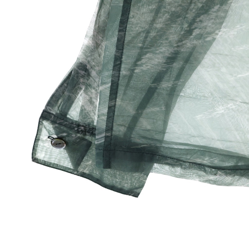 MASU(エムエーエスユー) 22SS ZIP-UP MARBLE BANDANA SHIRT ジップアップ マーブル バンダナ ナイロン長袖シャツ グリーン MVFW-SH0422