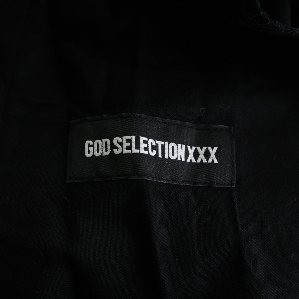 GOD SELECTION XXX(ゴッドセレクショントリプルエックス) フロント刺繍 イージートラックパンツ ブラック
