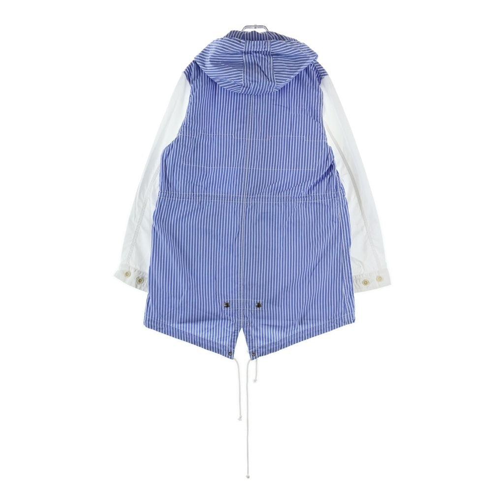 COMME des GARCONS SHIRT(コムデギャルソンシャツ) 19SS STRIPE FISHTAIL PARKA ストライプ フィッシュテール フーデッドジャケット ブルー/ホワイト S27163
