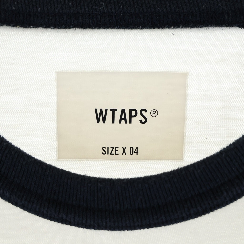 WTAPS(ダブルタップス) 23SS LS COTTON LEAGUE コットン リーグ クルーネック長袖Tシャツ カットソー ホワイト/ブラック 231ATDT-CSM19