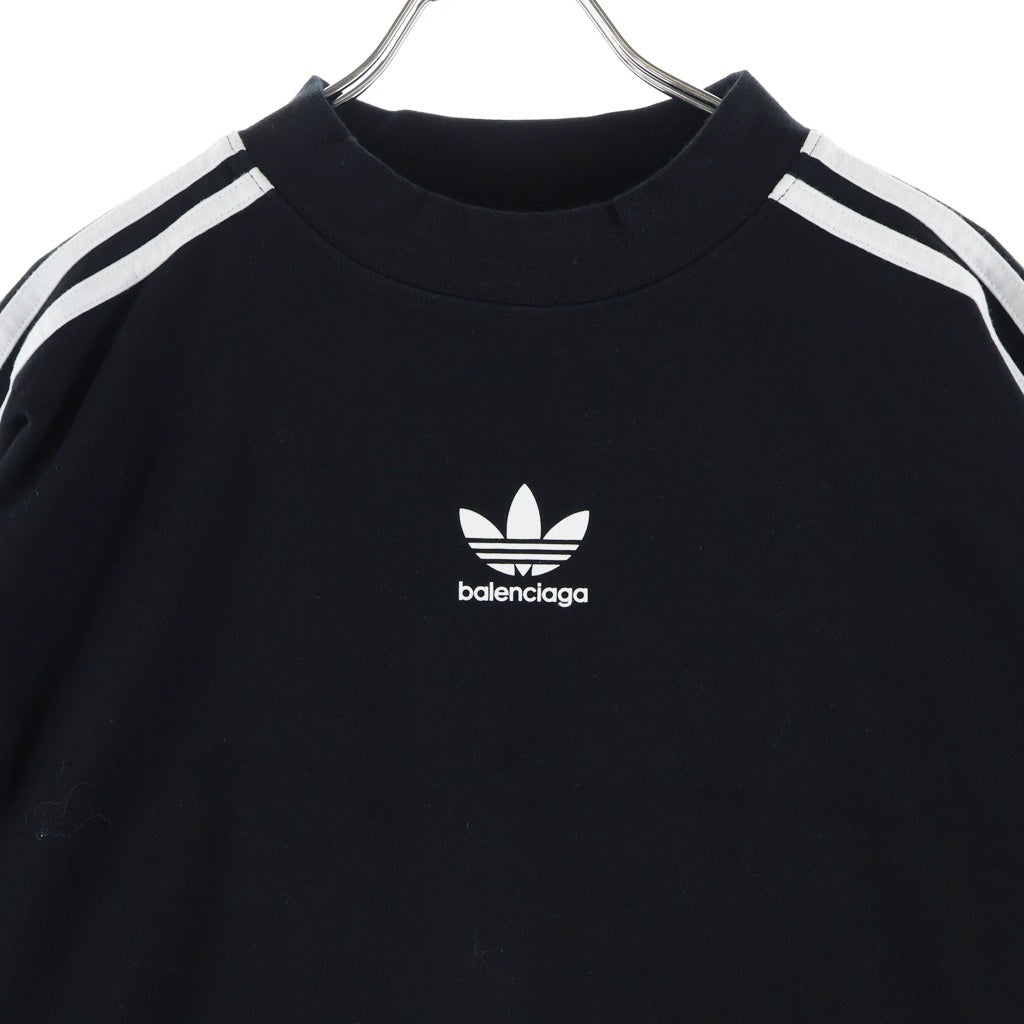 BALENCIAGA(バレンシアガ) ×S COTTON CREW NECK TEE アディダス コットン クルーネック半袖Tシャツ カットソー ブラック 739101 TNVA6
