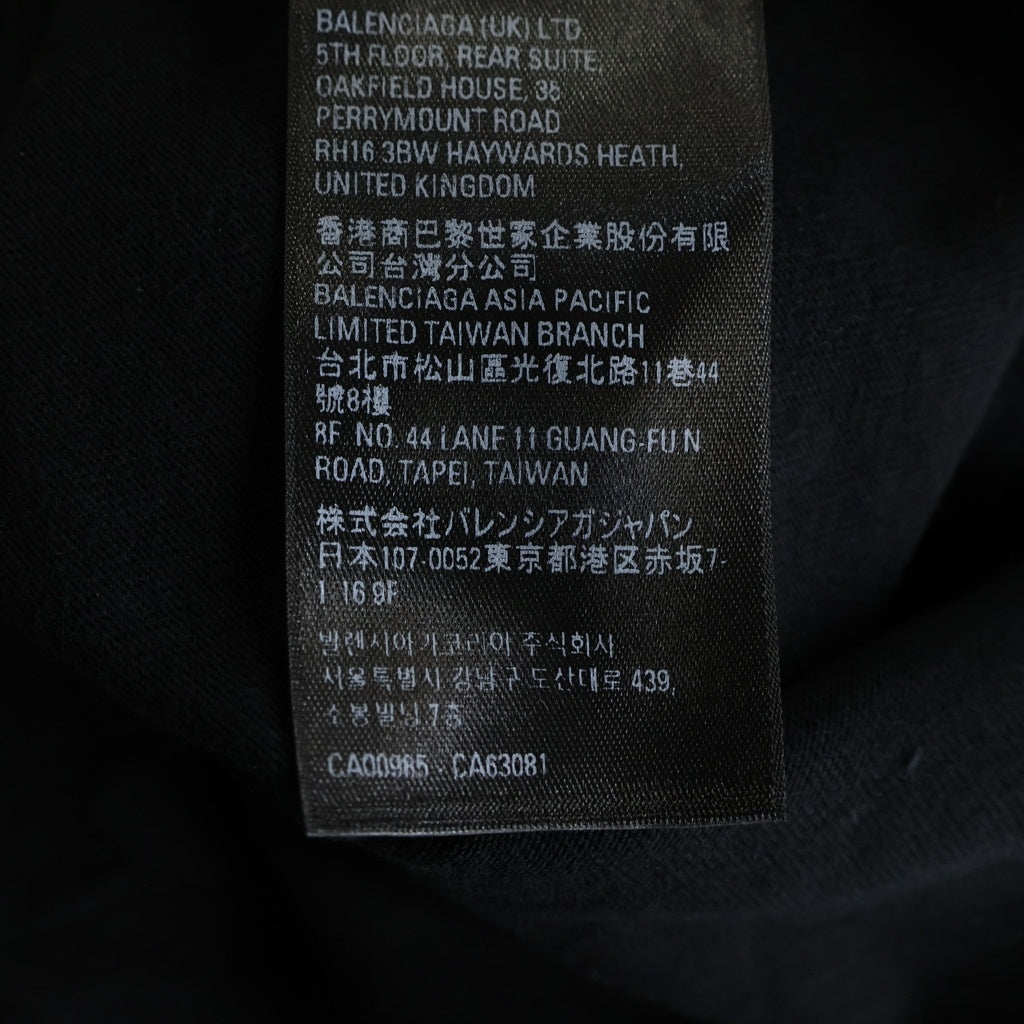 BALENCIAGA(バレンシアガ) ×S COTTON CREW NECK TEE アディダス コットン クルーネック半袖Tシャツ カットソー ブラック 739101 TNVA6