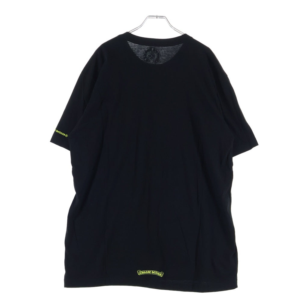 CHROME HEARTS(クロムハーツ) ネックロゴ スクロールラベルプリント クルーネック半袖Tシャツ カットソー ブラック