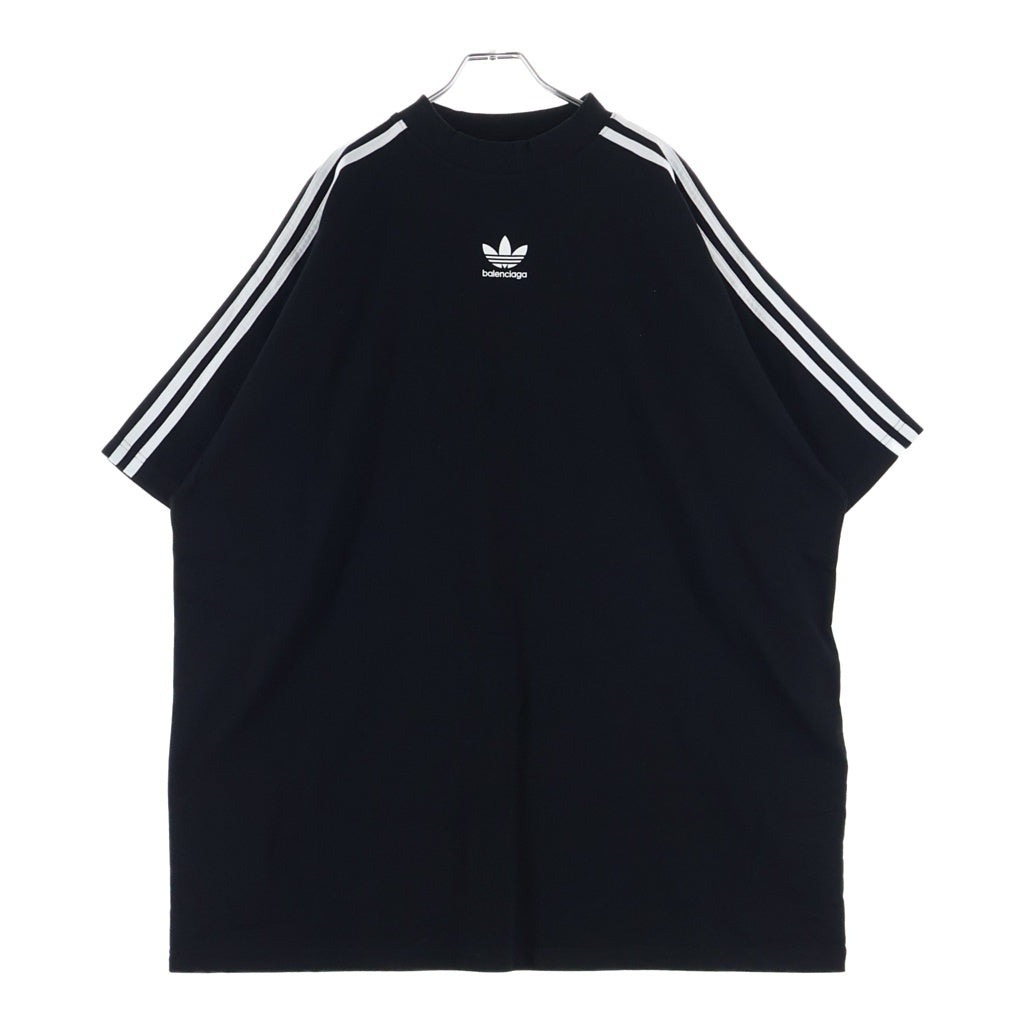 BALENCIAGA(バレンシアガ) ×S COTTON CREW NECK TEE アディダス コットン クルーネック半袖Tシャツ カットソー ブラック 739101 TNVA6