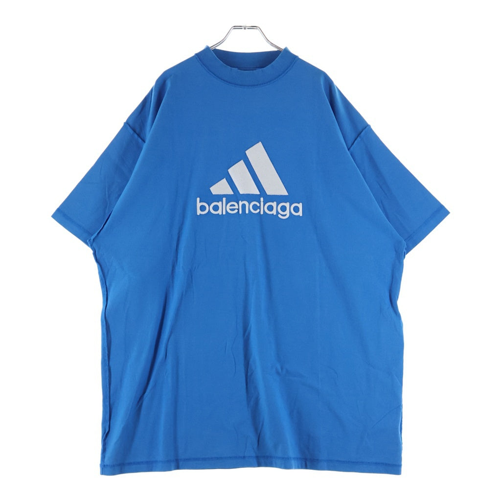 BALENCIAGA(バレンシアガ) 23SS ×adidas BIG LOGO T-SHIRT アディダス ビッグロゴ クルーネック半袖Tシャツ カットソー ブルー 731769 TNVP3