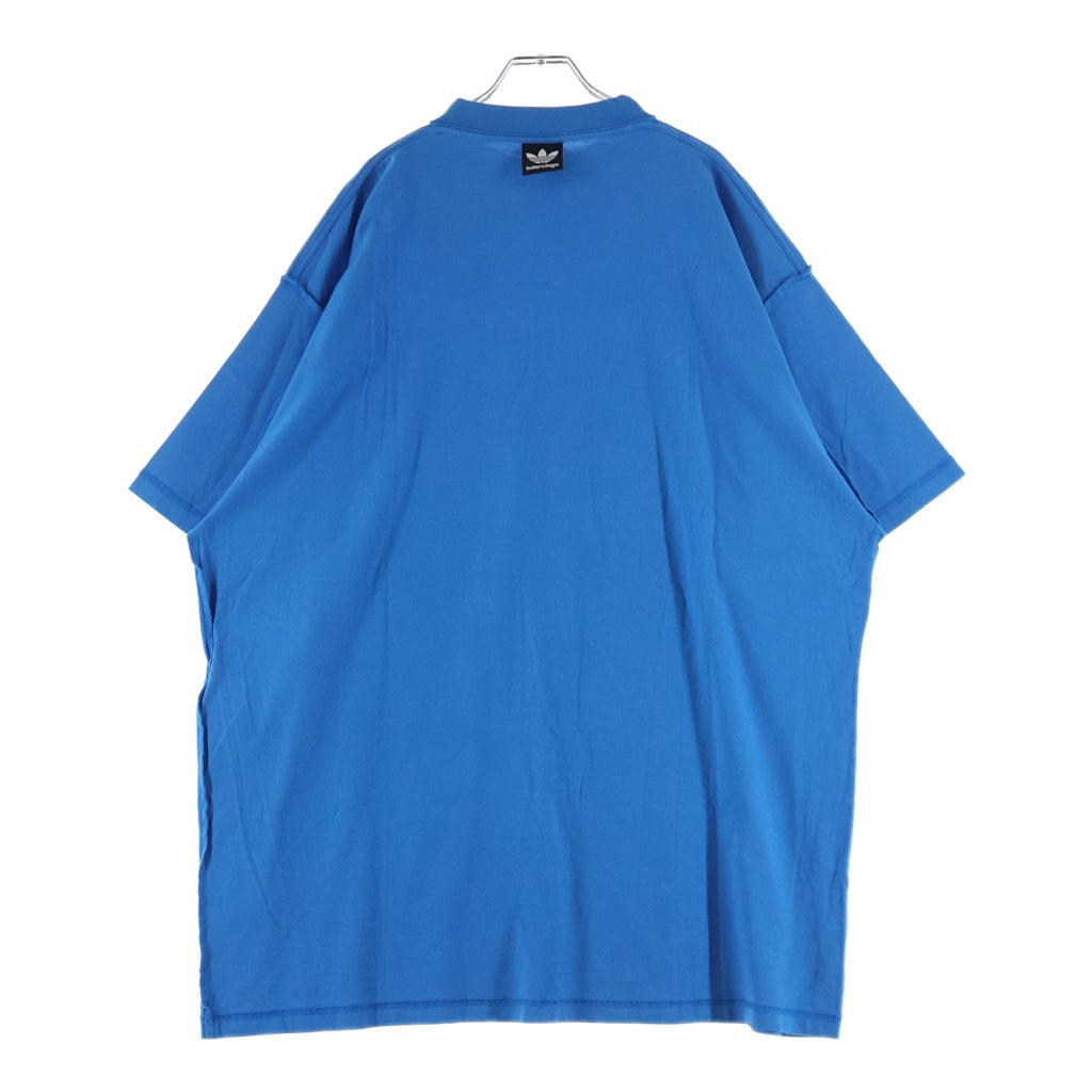 BALENCIAGA(バレンシアガ) 23SS ×adidas BIG LOGO T-SHIRT アディダス ビッグロゴ クルーネック半袖Tシャツ カットソー ブルー 731769 TNVP3