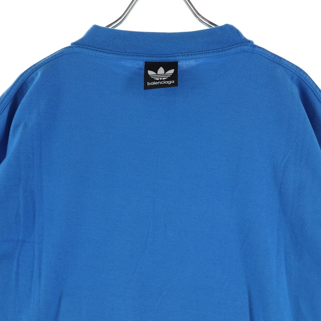 BALENCIAGA(バレンシアガ) 23SS ×adidas BIG LOGO T-SHIRT アディダス ビッグロゴ クルーネック半袖Tシャツ カットソー ブルー 731769 TNVP3