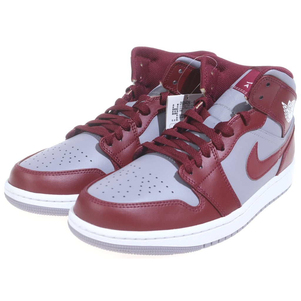 NIKE(ナイキ) AIR JORDAN 1 MID TEAM RED エアジョーダン1 チームレッド ミッドカットスニーカー グレー US9.5/27.5cm DQ8426-615