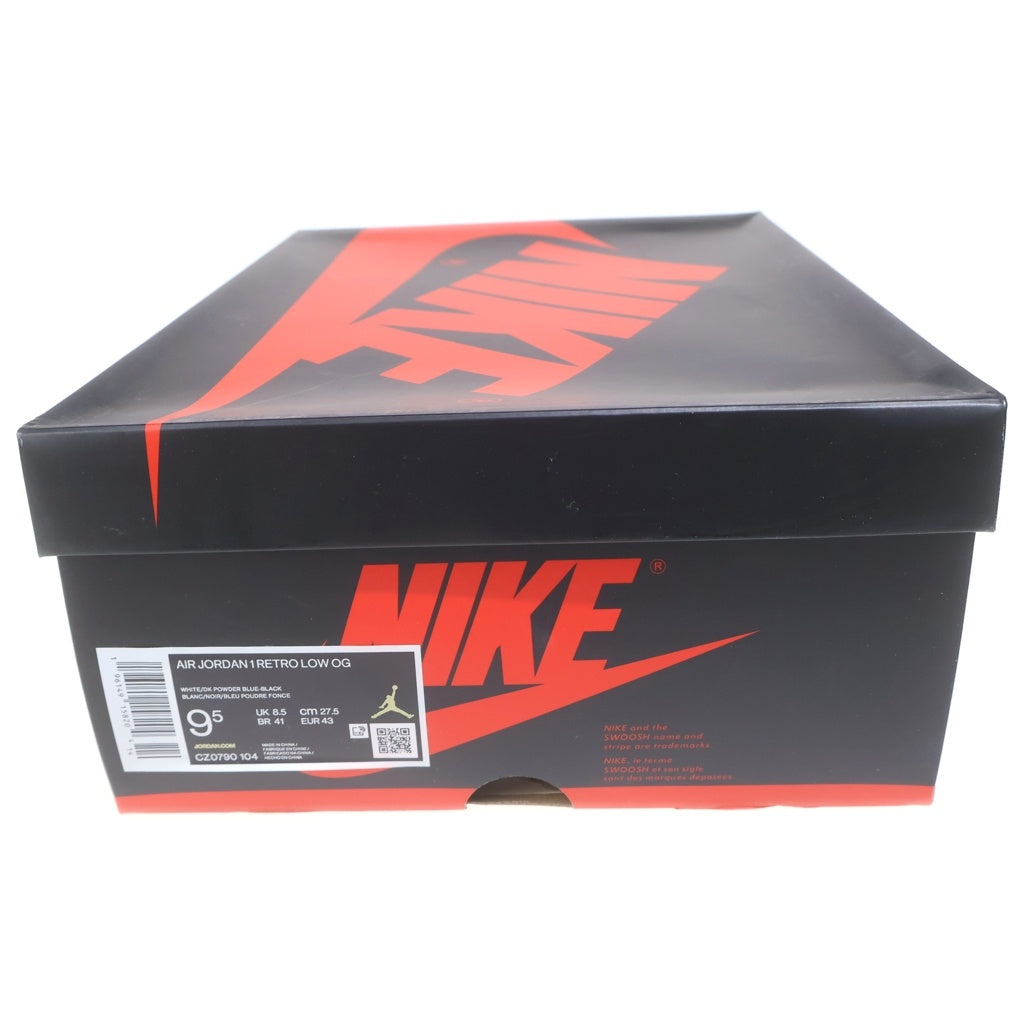 NIKE(ナイキ) AIR JORDAN 1 LOW OG BLACK POWDER BLUE UNC エアジョーダン1 ローカットスニーカー ブルー/ブラック/ホワイト US9.5/27.5cm CZ0790-104