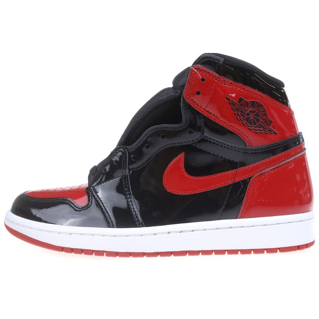 NIKE(ナイキ) AIR JORDAN 1 RETRO HIGH OG BRED PATENT エアジョーダン1 レトロ ブレッド パテント ハイカットスニーカー ブラック/レッド US9.5/27.5cm 555088-063