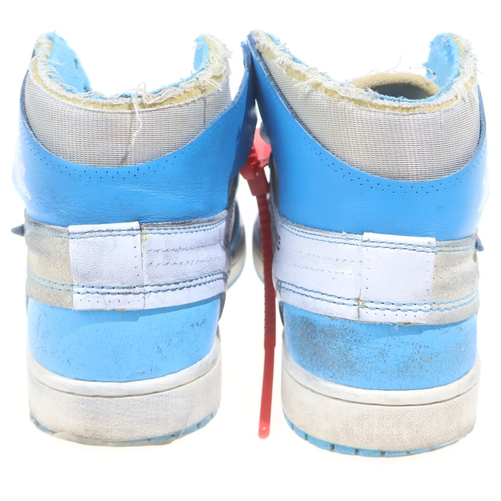 NIKE(ナイキ) ×OFF-WHITE AIR JORDAN 1 POWDER BLUE UNC オフホワイト エアジョーダン1 パウダー ハイカットスニーカー US9/27.0cm ホワイト/ブルー AQ0818-148