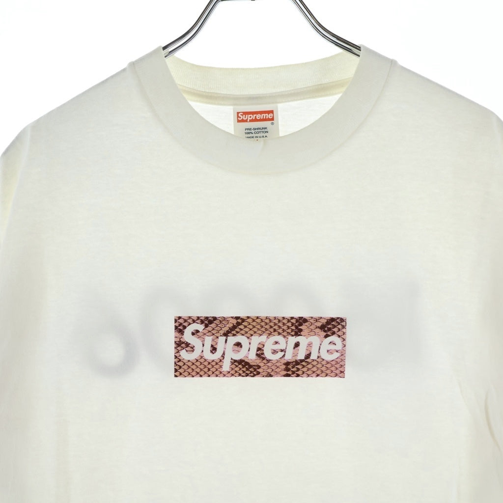 SUPREME(シュプリーム) 06AW Snakeskin Box Logo Tee 原宿オープン記念 スネークスキン ボックスロゴ クルーネック 半袖Tシャツ カットソー ホワイト
