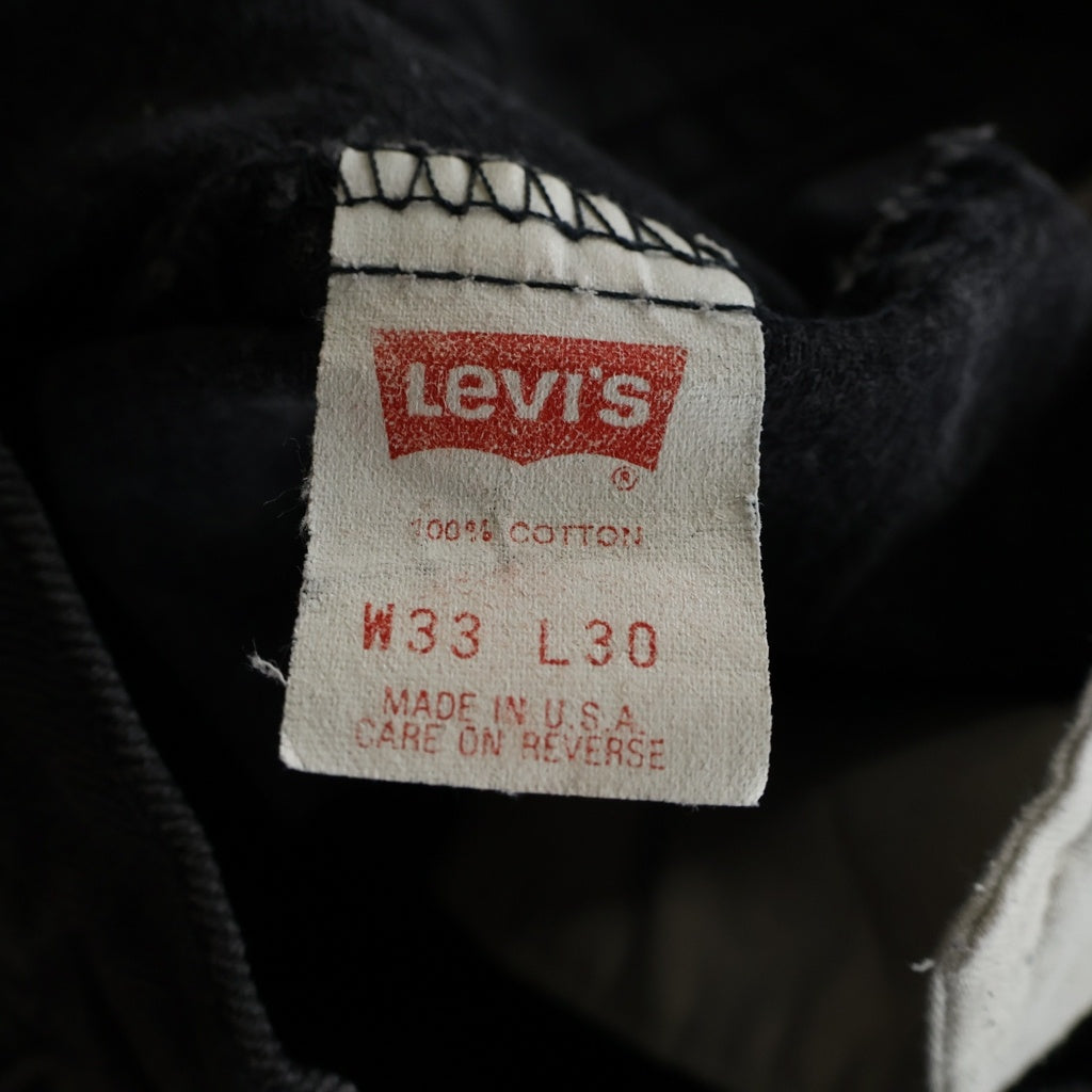 Levi's(リーバイス) 90S 512 ボタン裏532 USA製 ジップフライ スリムフィット テーパードレッグ デニムパンツ ブラック 512-0260