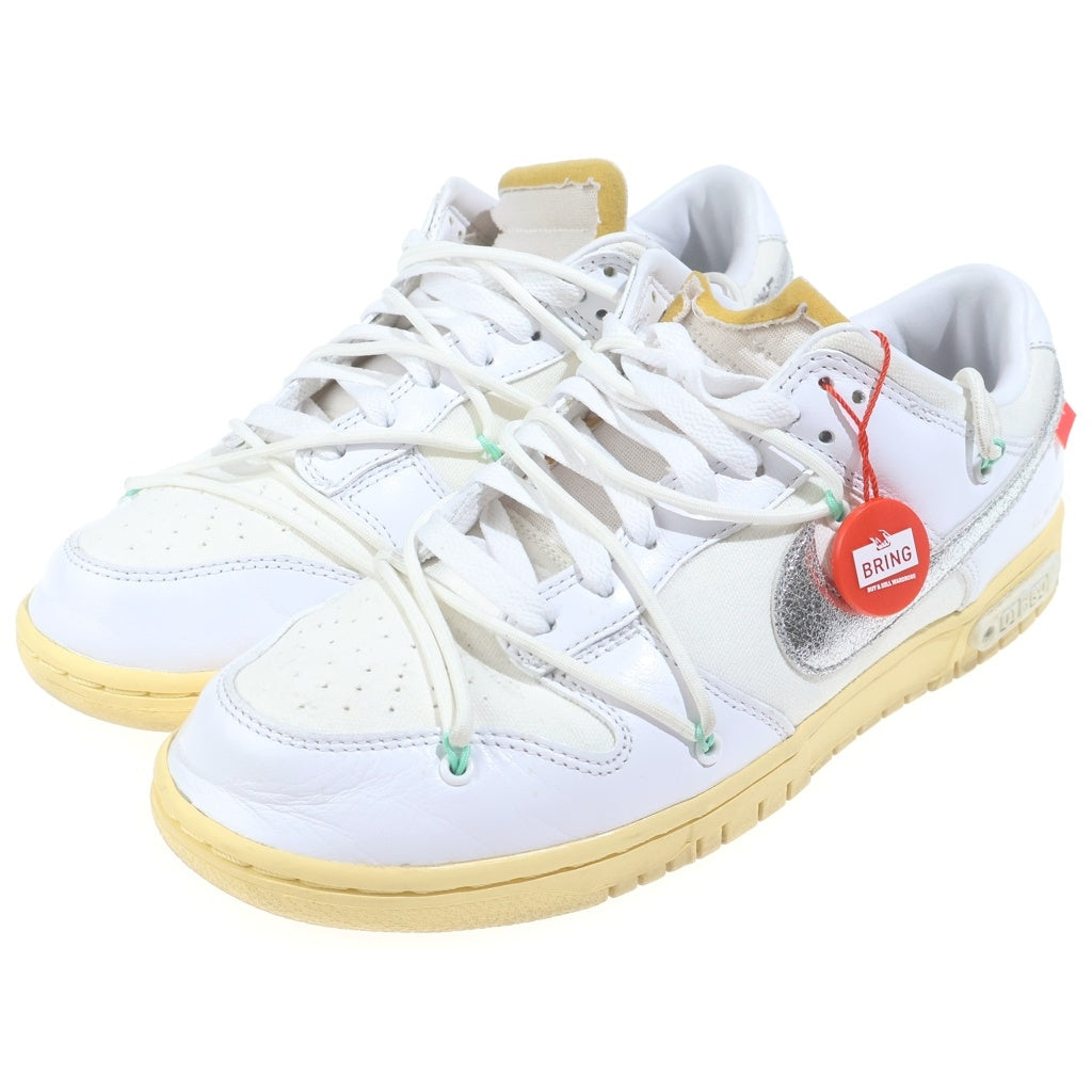 NIKE(ナイキ) ×OFF-WHITE DUNK LOW 1 OF 50 オフホワイト ダンクロー 1オブ50 ロット1 ローカットスニーカー ホワイト US9.5/27.5cm DM1602-127