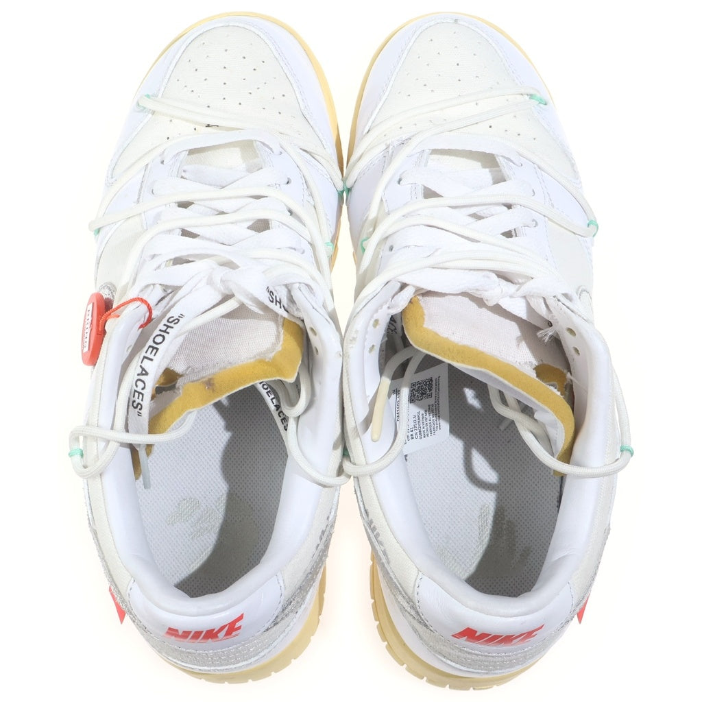 NIKE(ナイキ) ×OFF-WHITE DUNK LOW 1 OF 50 オフホワイト ダンクロー 1オブ50 ロット1 ローカットスニーカー ホワイト US9.5/27.5cm DM1602-127