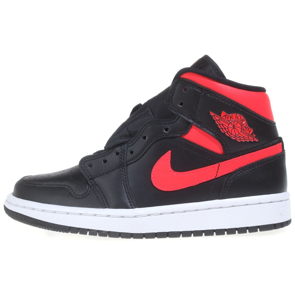 NIKE(ナイキ) WMNS AIR JORDAN 1 MID エアジョーダン 1 ミッドカットスニーカー レディース ブラック/レッド US6/23cm BQ6472-004