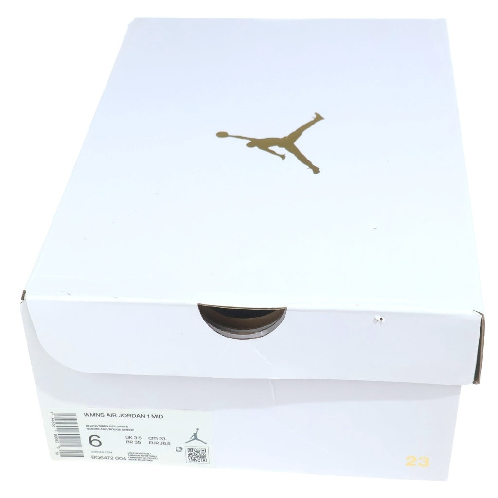 NIKE(ナイキ) WMNS AIR JORDAN 1 MID エアジョーダン 1 ミッドカットスニーカー レディース ブラック/レッド US6/23cm BQ6472-004
