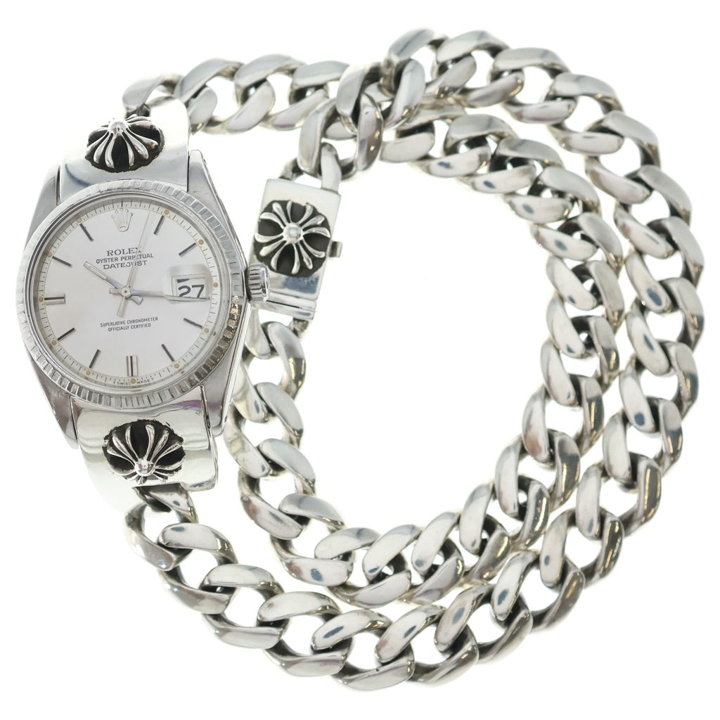 ROLEX(ロレックス) ×CHROME HEARTS OYSTER PERPETUAL DATEJUST クロムハーツ オイスターパーペチュアル デイトジャスト CHプラス装飾 アナログウォッチ 腕時計 シルバー