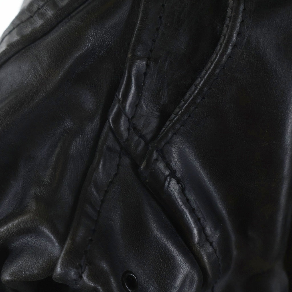 AERO LEATHER(エアロレザー) CAFE RACER カフェレーサー シングルライダース レザージャケット ブラック