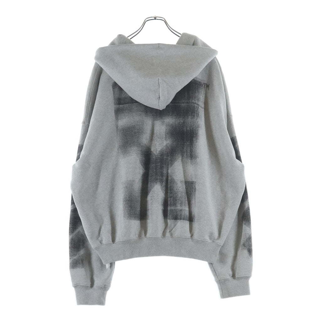 OFF-WHITE(オフホワイト) 23SS アロープリント コットン プルオーバーフーディー パーカー グレー OMBB110S23FLE001