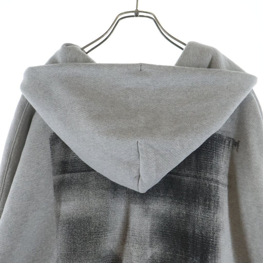OFF-WHITE(オフホワイト) 23SS アロープリント コットン プルオーバーフーディー パーカー グレー OMBB110S23FLE001