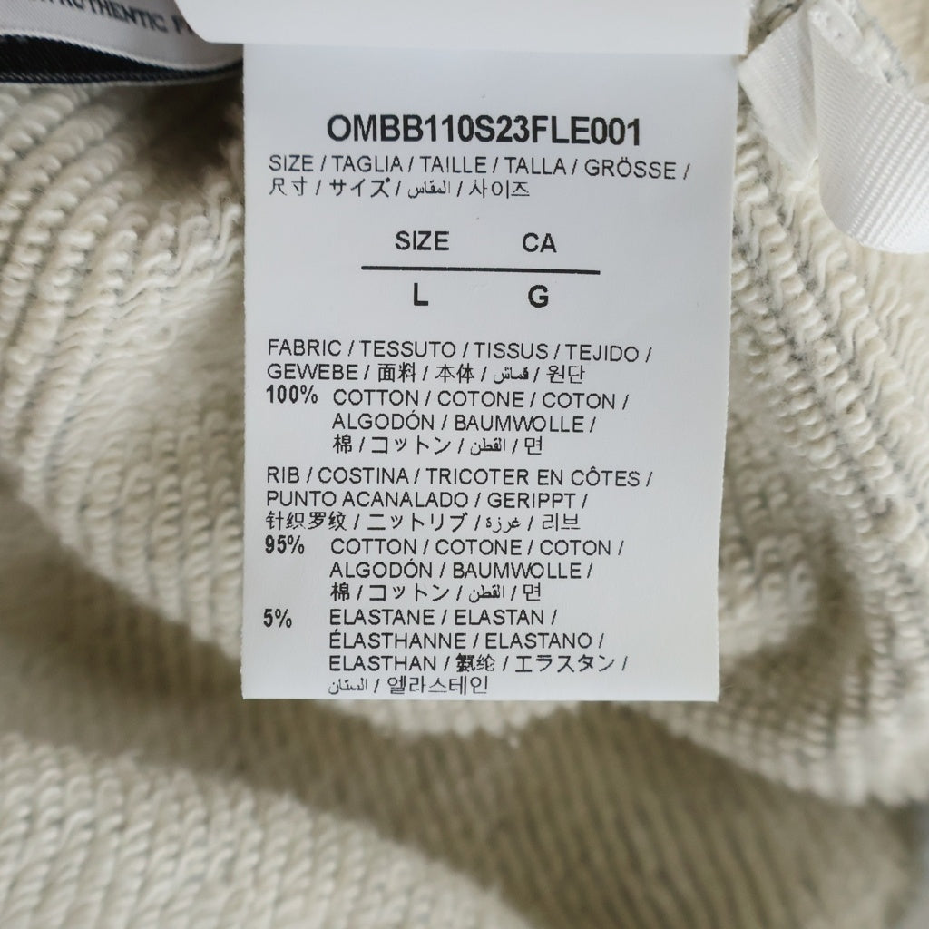 OFF-WHITE(オフホワイト) 23SS アロープリント コットン プルオーバーフーディー パーカー グレー OMBB110S23FLE001