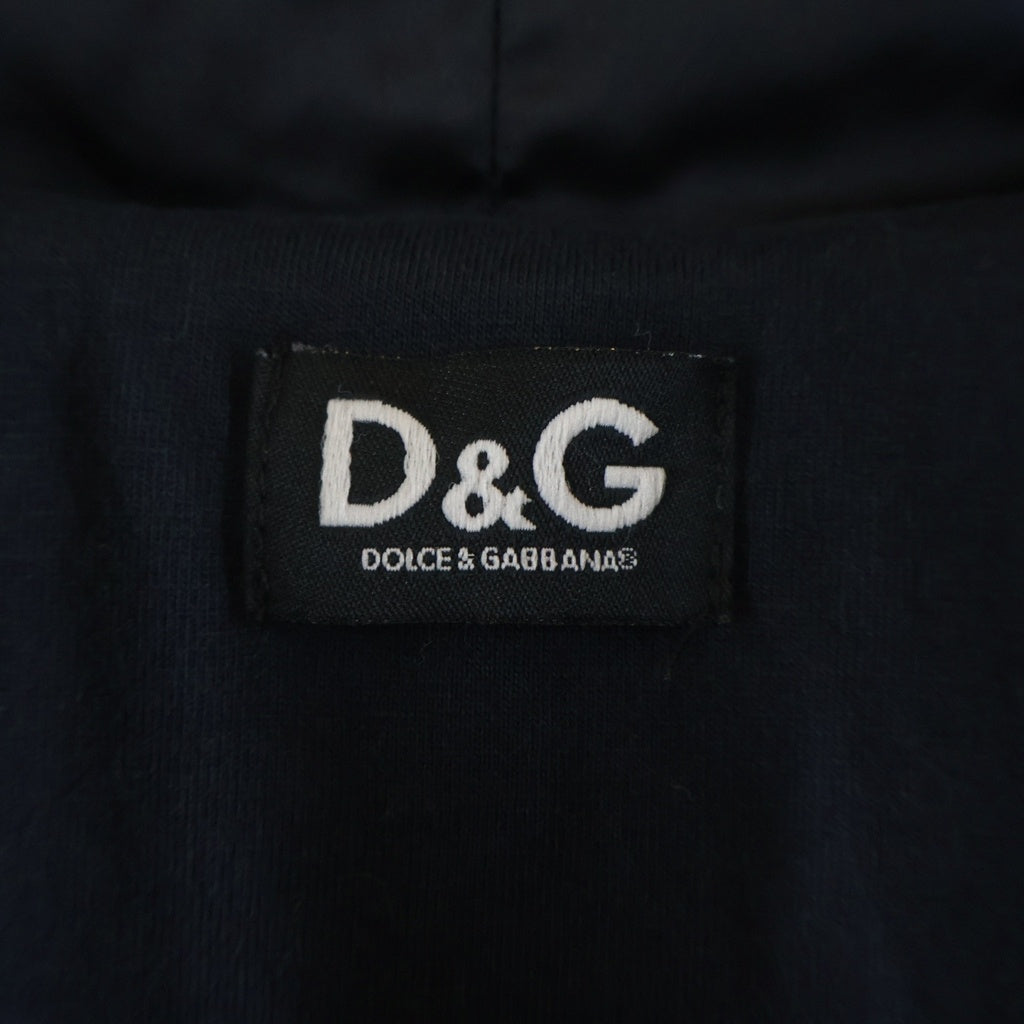 D&G(ディーアンドジー) ナイロン ロゴエンブロイダリー フーデッドトラックジャケット ネイビー RBC016 SC181