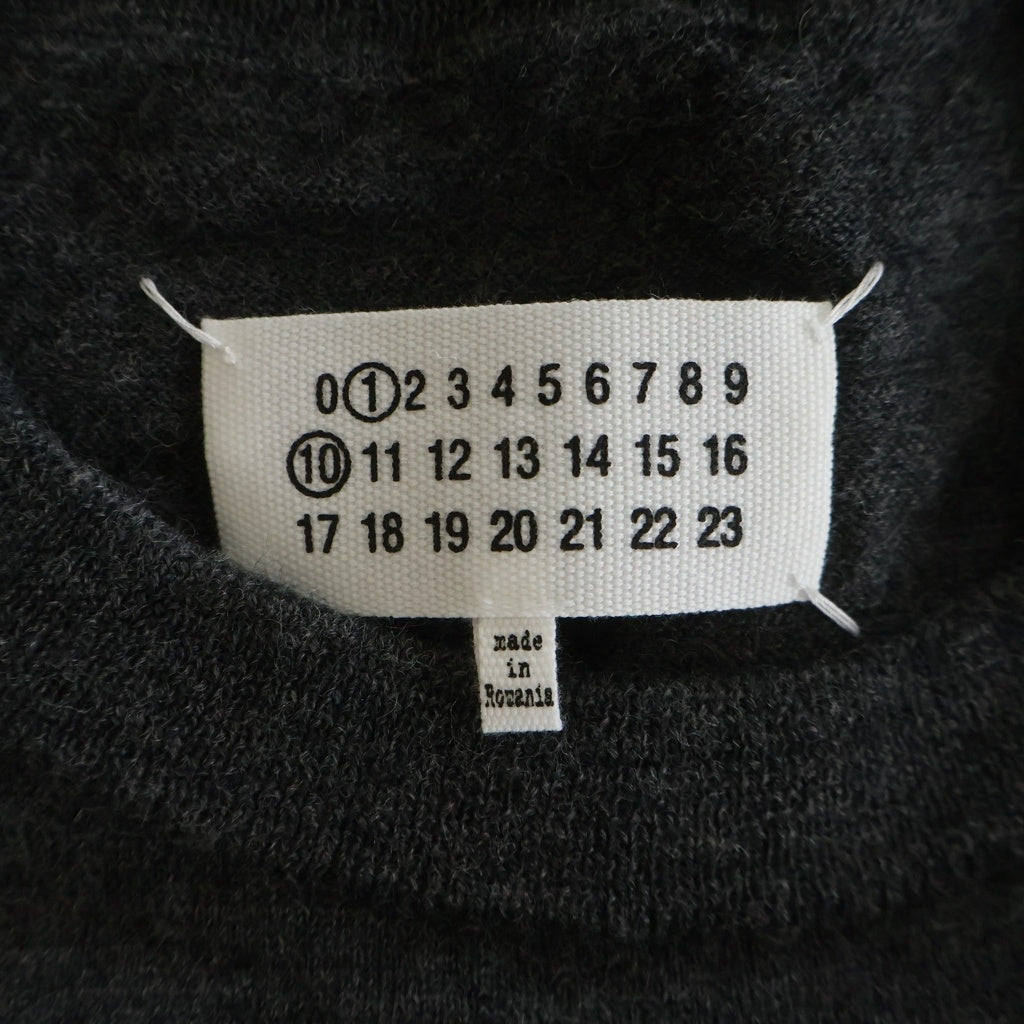 Maison Margiela(メゾンマルジェラ) 12G Elbow Patch C/N knit エルボーパッチ ウールクルーネックニット セーター グレー S50HL0021