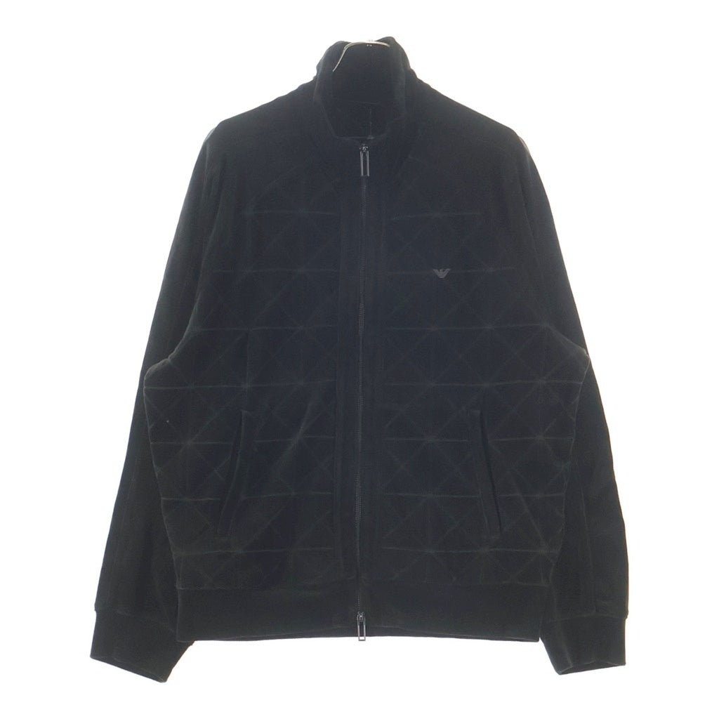 EMPORIO ARMANI(エンポリオアルマーニ) 幾何学模様 ベロア ジップアップ トラックジャケット カーキ 6R1MG3 1JJWZ