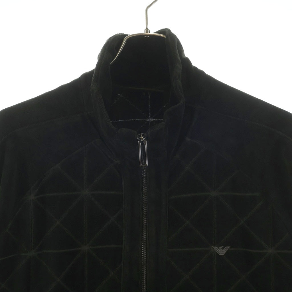 EMPORIO ARMANI(エンポリオアルマーニ) 幾何学模様 ベロア ジップアップ トラックジャケット カーキ 6R1MG3 1JJWZ