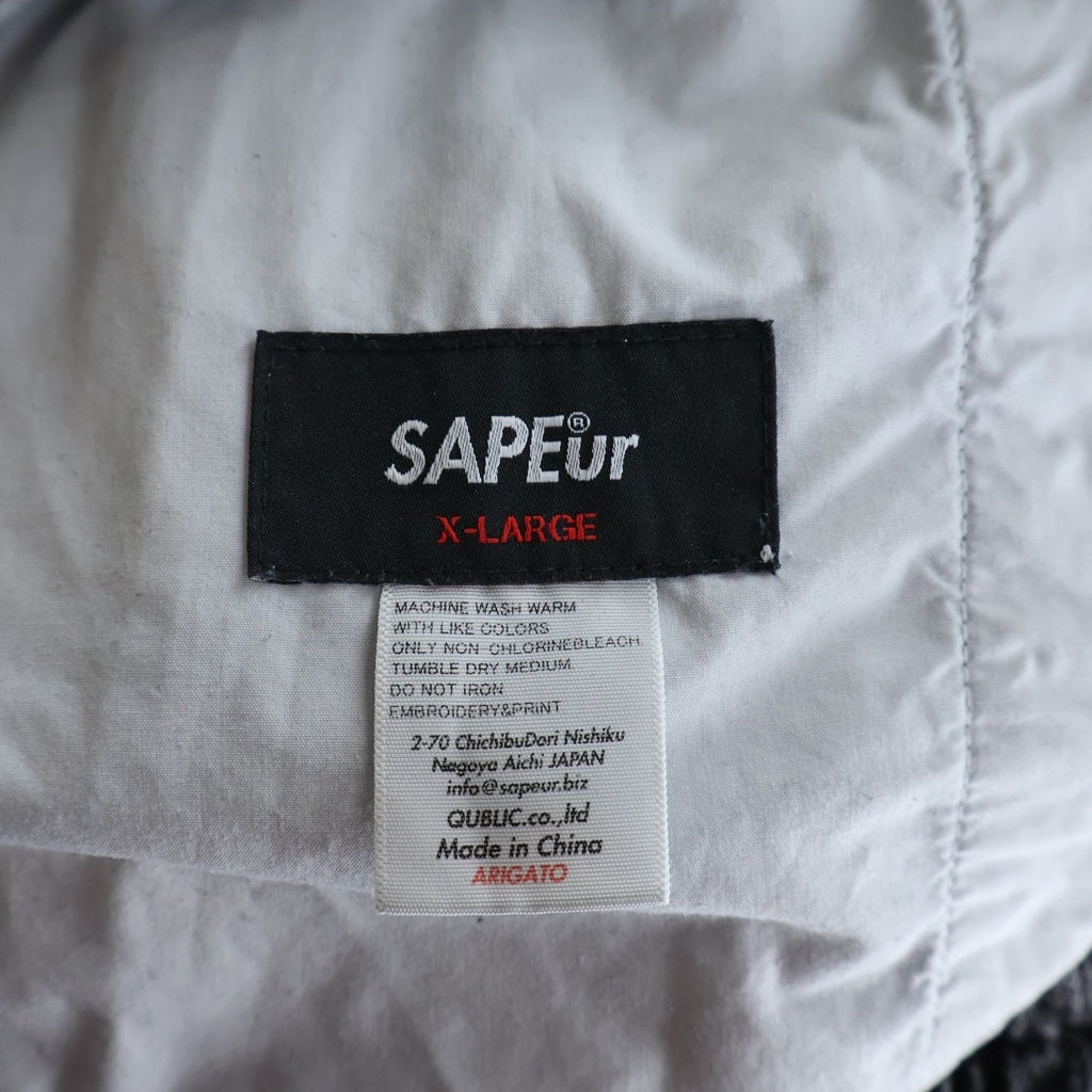 SAPEur(サプール) DENIM TRACK PANTS ヴィンテージ加工 デニム トラックパンツ グレー