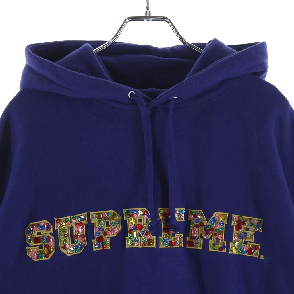 SUPREME(シュプリーム) 20AW Jewels Hooded Sweatshirt ジュエル装飾ロゴ プルオーバースウェットパーカー フーディー パープル