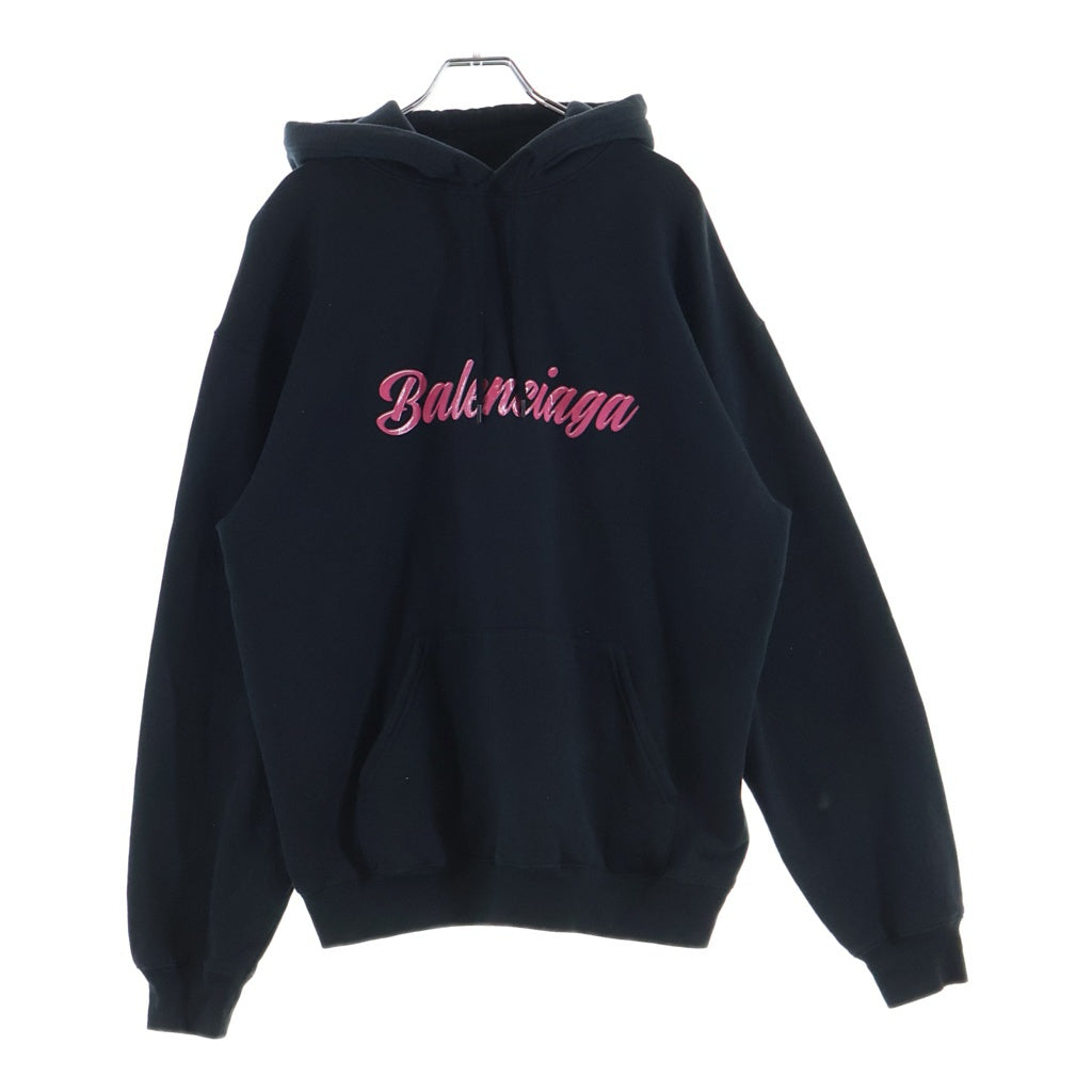 BALENCIAGA(バレンシアガ) 19AW バービーロゴプリント プルオーバースウェットパーカー フーディー ブラック 583222 TFV60