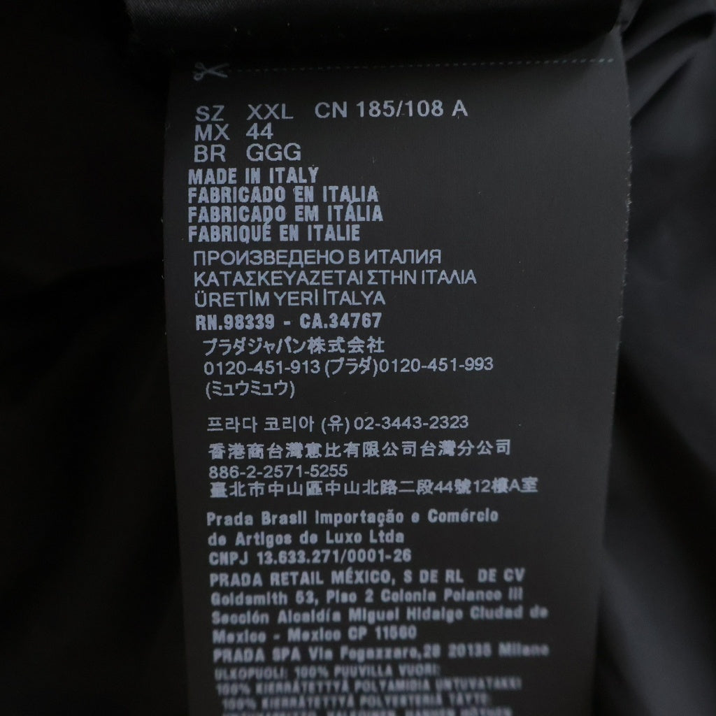 PRADA(プラダ) トライアングルロゴ コーデュロイ ジップアップ ダウンベスト ブラック SGC693