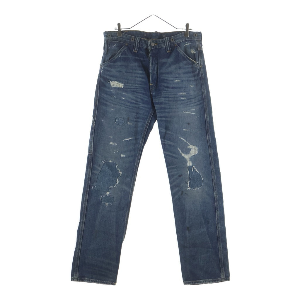 RRL(ダブルアールエル) STRAIGHT FIT BRAYTON DISTRESSED JEANS ストレートフィット ブレイトン ダメージリペア加工 ボタンフライ デニムパンツ インディゴ 782973759001