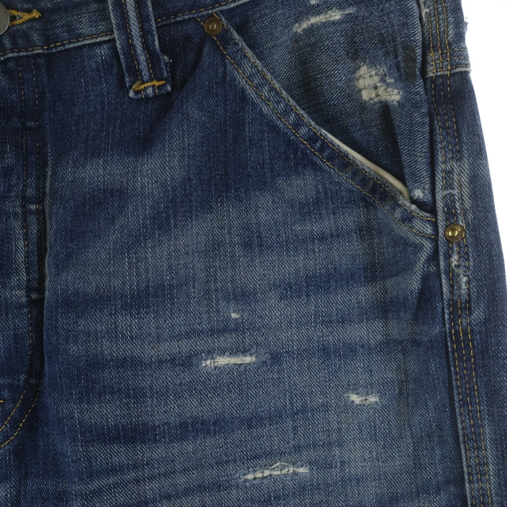 RRL(ダブルアールエル) STRAIGHT FIT BRAYTON DISTRESSED JEANS ストレートフィット ブレイトン ダメージリペア加工 ボタンフライ デニムパンツ インディゴ 782973759001