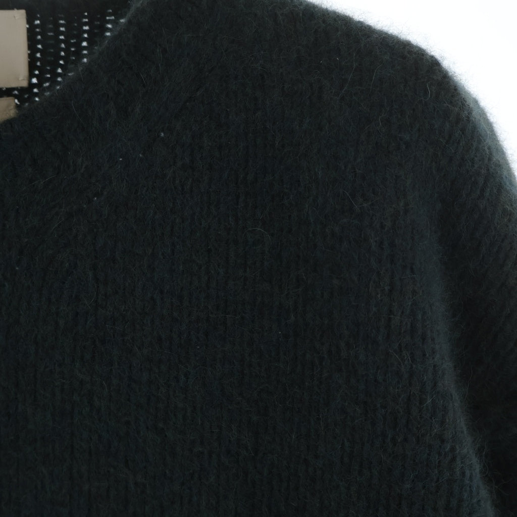 YOKE(ヨーク) 21AW CONECTING CREW NECK KNIT LS ドッキング加工 クルーネック ウール混 長袖ニットセーター グリーン YK21AW0286S