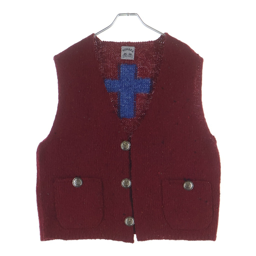 SUNSEA(サンシー) 24AW 30th CHIMAYONEYAMA VEST チマヨネヤマ ウールベスト レッド SUNSEA3052