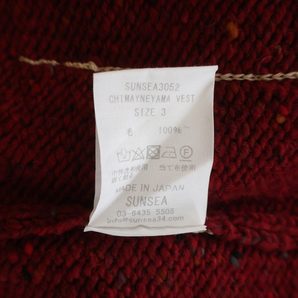 SUNSEA(サンシー) 24AW 30th CHIMAYONEYAMA VEST チマヨネヤマ ウールベスト レッド SUNSEA3052