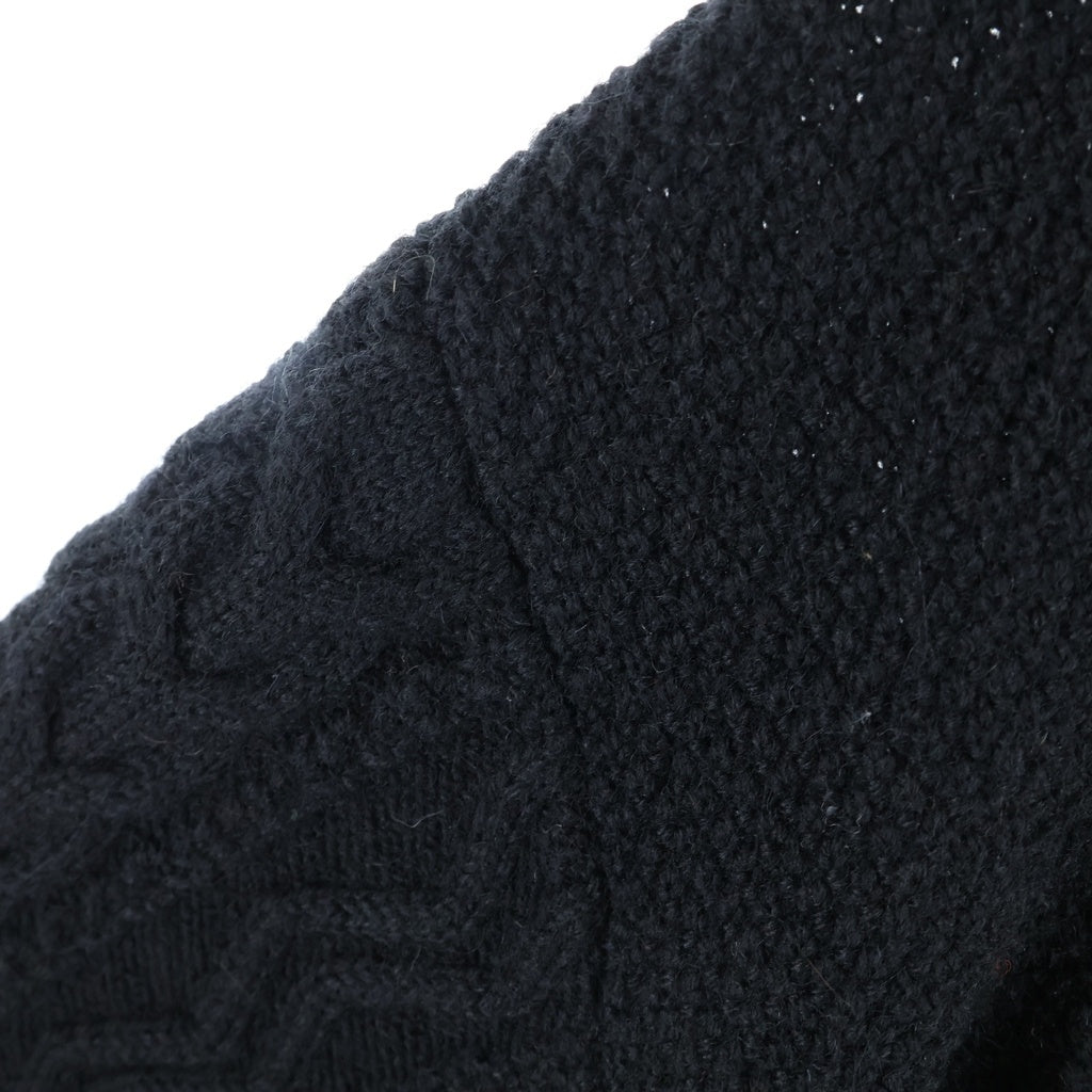 UNDERCOVER(アンダーカバー) 22AW NEON CABLE KNIT 長袖ウール ケーブルニットセーター ブラック UC2B4901