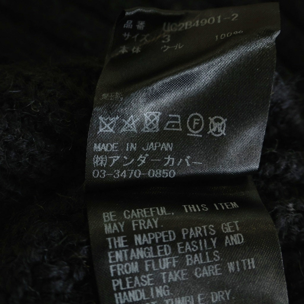UNDERCOVER(アンダーカバー) 22AW NEON CABLE KNIT 長袖ウール ケーブルニットセーター ブラック UC2B4901
