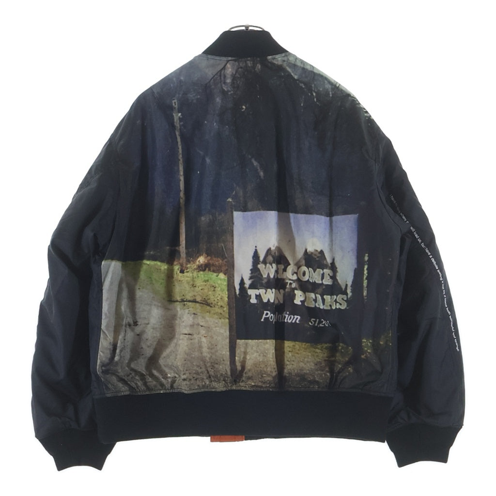UNDERCOVER(アンダーカバー) 24AW ×TWIN PEAKS MA-1 ツインピークス バックプリント ナイロンフライトジャケット ジップアップブルゾン ブラック UC2D4211
