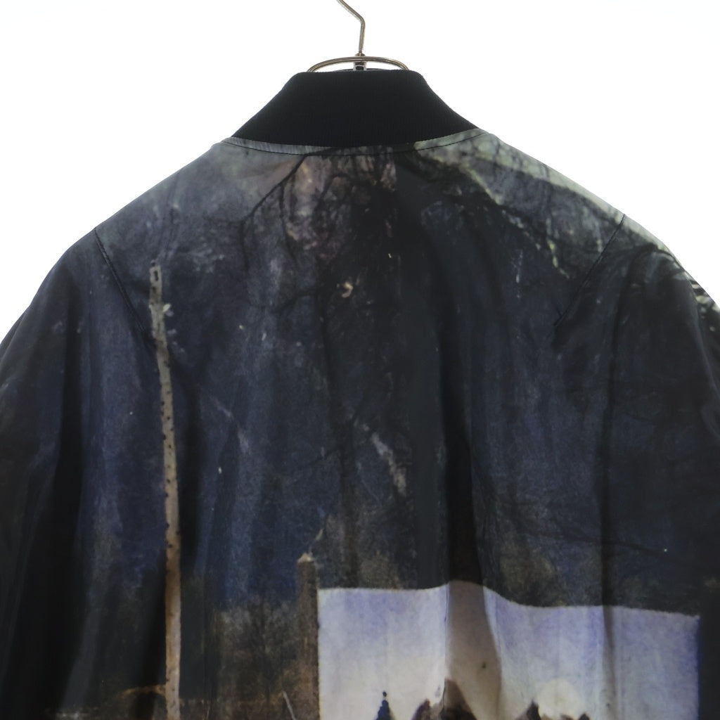 UNDERCOVER(アンダーカバー) 24AW ×TWIN PEAKS MA-1 ツインピークス バックプリント ナイロンフライトジャケット ジップアップブルゾン ブラック UC2D4211
