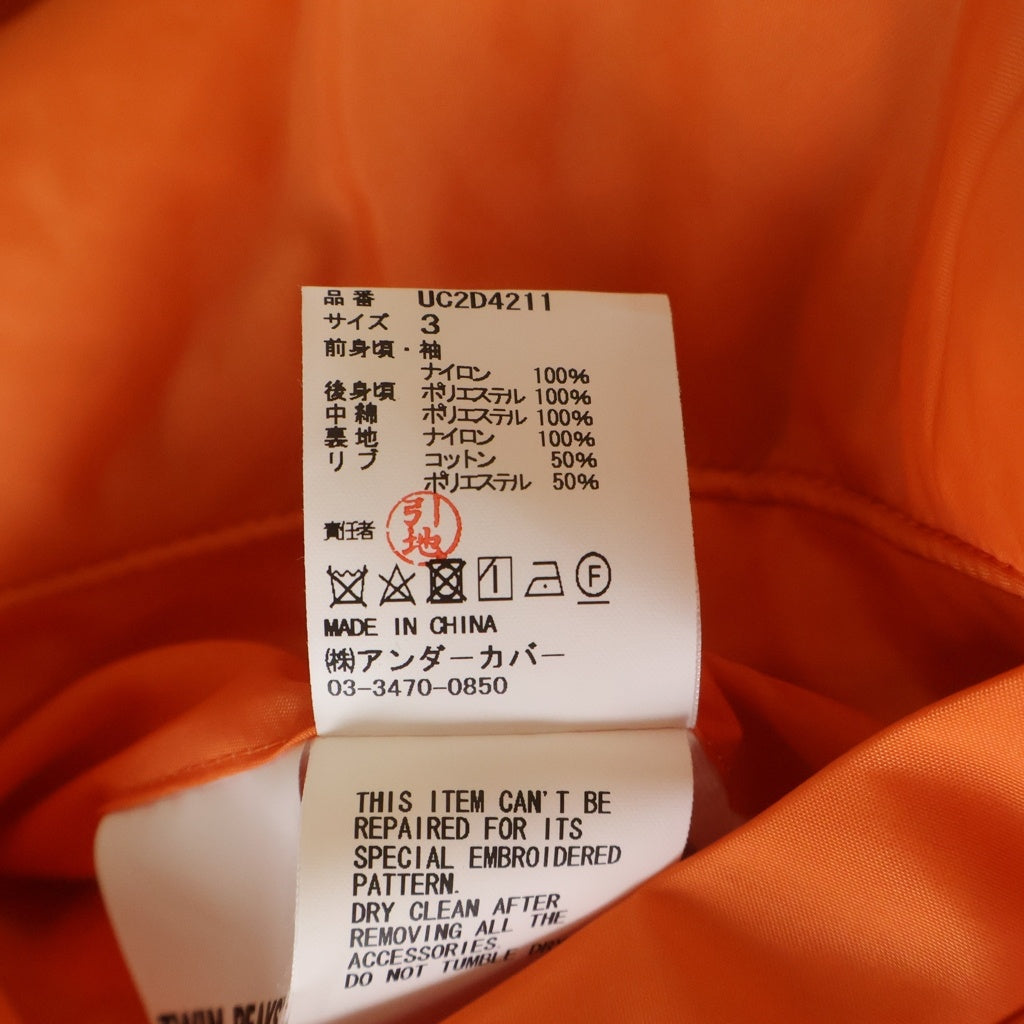 UNDERCOVER(アンダーカバー) 24AW ×TWIN PEAKS MA-1 ツインピークス バックプリント ナイロンフライトジャケット ジップアップブルゾン ブラック UC2D4211
